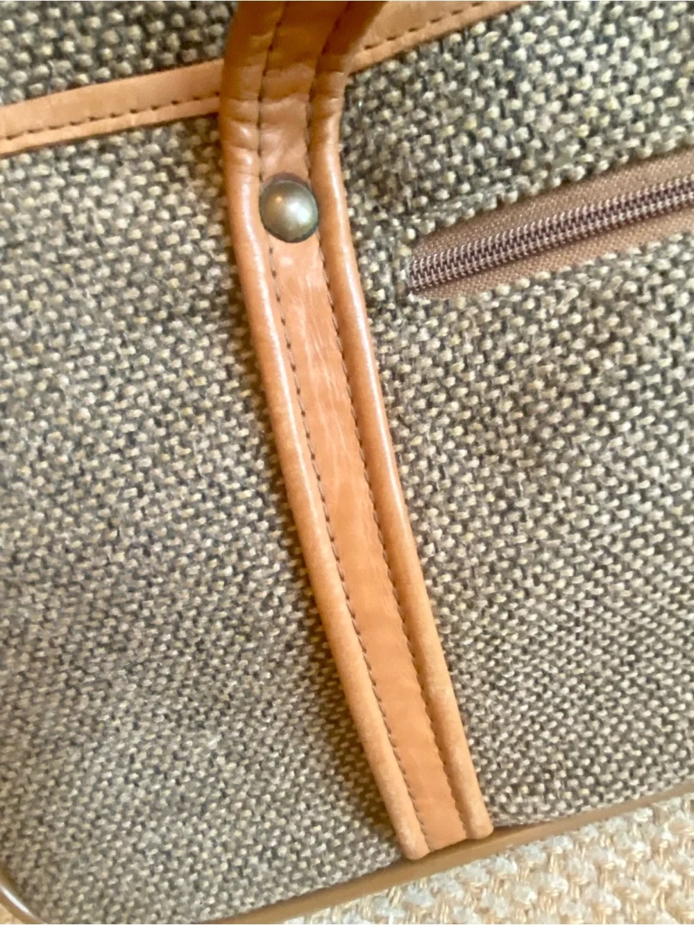 Hartmann Vintage Tweed And Leather Overnight Business Traveler Bag
